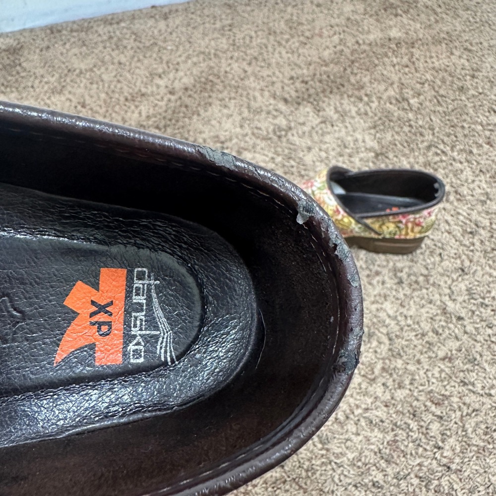 Dansko Professional XP Clogs Floral Tooled Leather Slip Resistant 40/9.5 READ - Picture 5 of 9